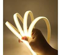 HEGEHE Flexible Tira de LED COB 220V con Cable de Alimentación, 288 LED/m Luz de Cuerda de Alto Brillo, Cada Corte de 50cm, IP65 Impermeable (16m, Blanco Natural)