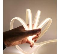 HEGEHE Flexible Tira de LED COB 220V con Interruptor ON/OFF Alimentación, 288 LED/m Luz de Cuerda de Alto Brillo, Cada Corte de 50cm, IP65 Impermeable (15m, Blanco Natural)