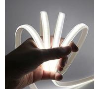 HEGEHE Flexible Tira de LED COB 220V con Interruptor ON/OFF Alimentación, 288 LED/m Luz de Cuerda de Alto Brillo, Cada Corte de 50cm, IP65 Impermeable (2m, Blanco Frio)