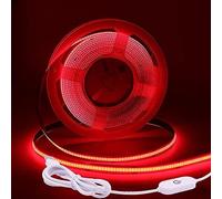 HEGEHE Regulable Tira LED COB 3M, 5V 320LEDs/m Súper Brillante Rojo LED Tira no impermeable, banda de luz COB LED con soldadura de color blanco regulador táctil para iluminación de armario
