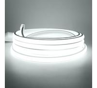 HEGEHE Tira de LED COB 20m, Flexible Tiras de Neón 220V con ON/OFF Cable de Alimentación, Cada Corte de 50cm, 288LEDs/m Blanco Frío Luz de Cuerda de Alto Brillo para decoración de Navidad