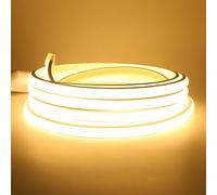 HEGEHE Tira de LED COB 25m, Flexible Tiras de Neón 220V con ON/OFF Cable de Alimentación, Cada Corte de 50cm, 288LEDs/m Blanco Cálido Luz de Cuerda de Alto Brillo para decoración de Navidad