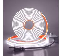 HEGEHE Tira de LED COB Autoadhesiva Regulable,220V 23M 288LEDs/M Super Brillante Blanco Frío FCOB LED Tira, Flexible COB LED Tira de Luz para Navidad,Vacaciones,Decoración de Interiores e Iluminación