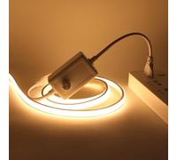 HEGEHE Tira de LED COB Regulable, 220V 288LEDs/M Super Cinta LED de Neón, Cinta luminosa Flexible FCOB LED Tira de Luz para Navidad,Vacaciones,Decoración de Interiores e Iluminación(Blanco Cálido,1M)