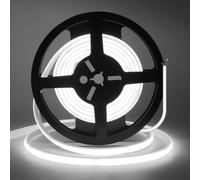 HEGEHE Tira de neón de 220V Autoadhesiva para interiores,Recortable 10cm,Conexión de 2 hilos a tira LED COB de 230V CA,240 LEDs/m Tira de luz LED Flexible superbrillante para Navidad (Blanco Frío, 3m)