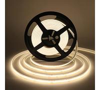 HEGEHE Tira LED COB 1m, 24V Tira de luz LED Impermeable IP68, 320LEDs/m Tira LED Blanca Cálida Flexible súper brillante,cadena de luces LED de 2 hilos para acuario(No incluye fuente de alimentación)