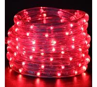 HEGEHE Tubo de luz LED para exterior, 36 LEDs/m LED de 220V LED para interior, tubo fluorescente para exteriores, luces LED impermeables, para terraza, decoración de fiesta (Rojo, 15m)