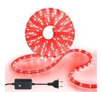 HEGEHE Tubo de luz LED para exteriores, 36LEDs/m, 220V, Manual de 8 Funciones, Rojo Tubo Fluorescente para resistente al agua, para Navidad, Terraza, Salón, Fiesta(12m)