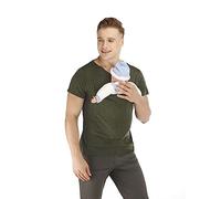 HEGZA Kangaroo Care Dad T-Shirt, Short Sleeve Baby Wrap Carrier, Baby Wrap Carrier, Kangaroo Baby Carrier Shirt, Camisetas para Hombre Bebé Portador Calmante,Verde,XL
