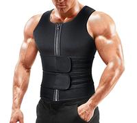 Hehangan Chaleco de entrenamiento de cintura para hombres - Traje de sauna para hombre con doble cinturón abdominal, neopreno para adelgazar