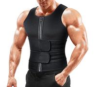 Hehangan Chaleco de entrenamiento de cintura para hombres - Traje de sauna para hombre con doble cinturón abdominal, neopreno para adelgazar