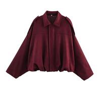 Hehangan Chaqueta de cuero salvaje para mujer: suave piel sintética salvaje con forro polar para una chaqueta bomber excesiva, transición de invierno y otoño, estilo casual corto, 3#, S