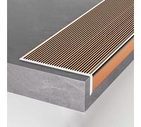 HEHEH Moldura de Aluminio Antideslizante for escalones - Protector de Bordes for escaleras Interiores de Madera, Vinilo y baldosas de cerámica - 90 cm de Largo(Gold)