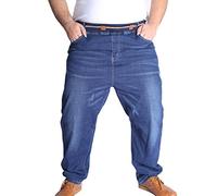 Heheja Hombre Elasticidad Straight Fit Vaqueros Ocio Denim Pantalones Talla Extra Jeans Azul 3XL