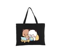 heheli Kawaii Bubu And Dudu - Bolsa de lona para mujeres y niñas, bolsa casual para el trabajo, compras, viajes, Navidad, regalo del día de San Valentín, Negro1., 16