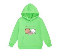 heheli Kawaii Bubu Dudu Happy Birthday My Love - Sudadera con capucha y pantalones para niños y niñas, 2 piezas, para niños y niñas, Verde1, 160