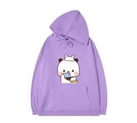 heheli Kawaii Panda Bear Hug Bubu And Dudu Hug - Sudadera divertida para el día de San Valentín, Morado-4, L