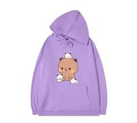 heheli Kawaii Panda Bear Hug Bubu And Dudu Hug - Sudadera divertida para el día de San Valentín, Morado-7, 3XL