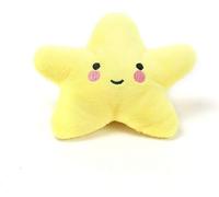 Hehglng 1 juguete de peluche de estrella amarilla para perros pequeños y medianos, cachorros, mordedura chirriante, estrella de mar, juguetes chirriantes para perros, suministros para mascotas