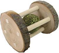 Hehglng Juguete de madera para masticar hámster, conejo, juguete natural para masticar, dientes de madera con campana, para loro, conejo, chinchilla, cobayas, hámster, juguetes de animales pequeños