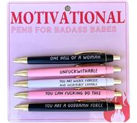 Hehimin Motivational Badass Pen Set,Funny Pens Swear Word Daily Pen Set | Swear Word Daily Ballpoint Pen Set | School Office Home Funny Office Gifts (A)