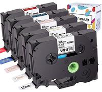 Hehua Cinta de satén compatible con Brother TZe-R231/R234/RE34/RN34/RW34 12mm 0.47" impresión dorada en rojo/azul marino/rosa/blanco para embellecer cinta y cinta impresora PT-D215e PT-D210 D400 D600 H100, paquete de 5