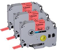 Hehua Cinta roja laminada 0,47 de 12 mm, compatible con Brother P-Touch TZe-431 TZe431 TZ-431 TZ431 TZe TZ para Ptouch PT D210 D200 H110 1880, 1/2 x 20 pies, negro sobre rojo, paquete de 3