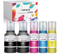 hehua E102 Cartuchos de Impresora compatibles con Epson Tinta E102 Multipack para ET-15000 ET-1810 ET-2820 ET-2851 ET-2856 ET-2870 ET-2871 ET-4800 ET-4850 ET-3850 2850 (Negro, Cian, Magenta, Amarillo