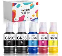 hehua GI-56 GI56 Cartucho de Tinta Compatible pour Canon GI-56 GI56（5 Pack