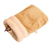 Hehuo Cat Winter Sleeping Bag, Cat Sleeping Bag For Indoor Cats, Soft Plush Large Cat Sack Self Warm Cat Bed For Indoor, 360° Wrap Comfortable Pet Sack (M,Brown)