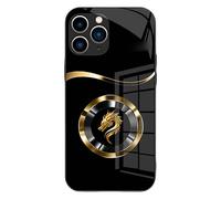 Hehuo Merryklein Personalized Name Magnetic Gradient Dragon Pattern Glass Phone Case, Compatible with Magsafe All-Inclusive Anti-Fall Case for iPhone 16/15/14/13/12ProMax (15Promax,Black)