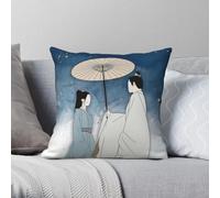 Hei Bai Fengxi Who Rules The World - Funda de almohada cuadrada de poliéster y lino y terciopelo, con cremallera, decoración de cama, funda de almohada