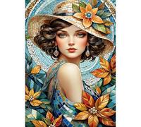 HEIBAGO 5D Diamond Painting Belleza Cuadro Diamante Completo, Mujeres Diamond Art Kit para Adultos Niños, Flor Rhinestones Bordado Punto de Cruz DIY Decoración Hogar 30x40cm