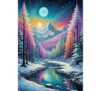 HEIBAGO Árbol Pintura de Diamantes para Adultos, 5D Bricolaje Paisaje Diamond Painting Kit, Ejercicio Completo Punto de Cruz Bordado Montaña Dibujos Con Diamantes Para Hogar Decoració 30x40cm