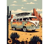 HEIBAGO Autobús Pintar Por Numeros Adultos,DIY Paisaje Kit De Cuadro Pintar Por Numeros,Pintura Al Óleo Sobre Lienzo Con Pinceles Utilizados Para Decorar La Pared De Casa,30x40cm