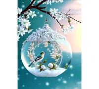 HEIBAGO Diamond Painting para Adultos Pájaro, DIY Pintura Diamante Animal, 5D Completo Diamante Pintura Flor Cuadros de Diamantes Bordado Punto De Cruz Kits para la Decoración 30X40cm