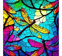 HEIBAGO Diamond Painting para Adultos, Pintura Diamante Animal, 5D Completo Diamante Pintura Libélula De Colores Cuadros de Diamantes Bordado Punto De Cruz Kits para la Decoración 30X30cm