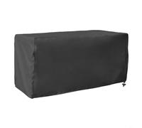 HEIBTENY 210D Oxford - Funda para caja de almacenamiento de jardín con cuerda ajustable y hebilla, protector resistente a la intemperie UV para muebles de patio al aire libre, negro, L 158 x 76 x 71