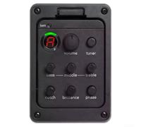 HEIBTENY 4 bandas 201 EQ Tuner Piezo Mic Blend Acoustic Guitar Preamp Pickup con sintonizador integrado y control de tono versátil