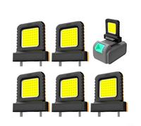 HEIBTENY 4 PCS 14W LED Camping Linterna Luz de Trabajo Para 20V 21V Herramientas Eléctricas Batería de Litio Enchufe Ajustable Mini Luz de Inspección de Bolsillo Negro (6 piezas)