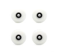 HEIBTENY 4 ruedas de patines de 55 x 32 mm, 80 A, poliuretano de doble fila para patines QUAD con rodamientos, para trucos callejeros, patinaje recreativo, blanco y negro (blanco)