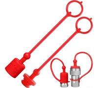 HEIBTENY 4 Sets ISO5675 Acoplador Rápido Hidráulico Polvo, Cubiertas Protectoras de Caucho, Para Accesorios de Tractor, Compatible con PARKER 4000, Stucchi IRV, NVNS, S20, para AG Series, Rojo(1)
