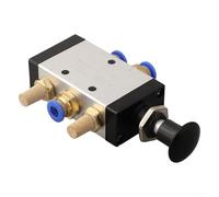 HEIBTENY 4R210-08 Manual Push Pull Válvula Neumática 5 Maneras 2 Posiciones G1/4 BSPT Rosca con 3 Conectores y 2 Silenciadores Silenciadores para Sistemas de Control de Aire 0-0.8MPa