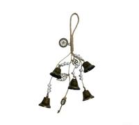 HEIBTENY 5 campanas de metal vintage para colgar en el hogar, jardín, hecho a mano, bendición de buena suerte, campanas de viento, campanas de viento chinas Feng Shui Lucky Bell colgantes adornos