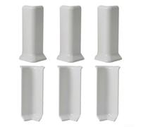 HEIBTENY 6 bloques de esquina para rodapiés de 10 cm de alto, 3 esquinas interiores y exteriores con parte trasera autoadhesiva (largo blanco)