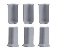 HEIBTENY 6 bloques de esquina para rodapiés de 10 cm de alto, 3 esquinas interiores y exteriores con parte trasera autoadhesiva (L Grey)