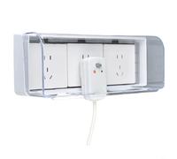 HEIBTENY 86 Tipo de caja de enchufe impermeable, ABS grueso resistente a la humedad con altura elevada, para grande, protector de interruptor montado en la pared, para baño y cocina, (transparente)