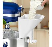 HEIBTENY Accesorio de embudo de harina, para batidora de pie, accesorio de plástico ABS para hornear con amplia apertura, para verter sin desorden, herramienta de cocina compacta, para tareas de