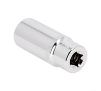 HEIBTENY Adaptador de enchufe profundo de 3/8 pulgadas, cabezales de llave hexagonal, herramienta de trinquete de acero al cromo vanadio, 8-24 mm, para controladores y llaves de enchufe, plata, 63 mm