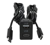 HEIBTENY Adaptador de interfaz de panel de puerto USB C para montaje en salpicadero, cable de extensión para navegación automotriz e instalación de sistema de audio